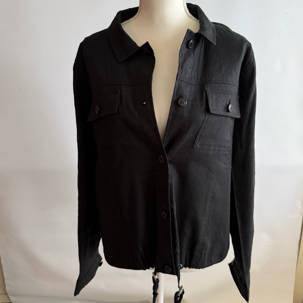 Calvin Klein Women's Black Button-Up Jacket L-XL